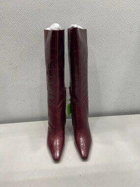 Sam Edelman Sylvia Knee High Boot Women's Faux Croc Print Sz.7